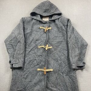 Vintage Woolrich Toggle Duffle Coat Jacket Womens Medium Parka Gray Wool Long